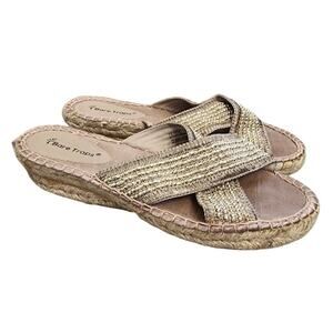 Bare Traps Tense Gold Espadrille Sandals, Size 8.5